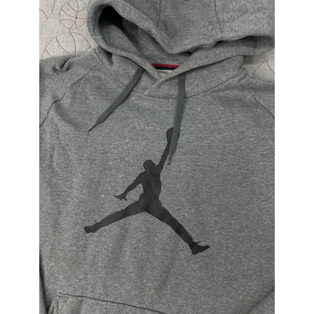 Nike‎ Jordan Jumpman Logo Fleece Hoodie Men's Size 2XL Grey/Black DA6801-091